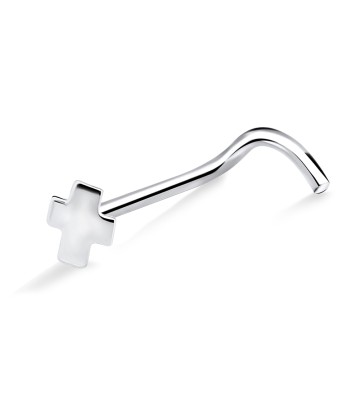 Smaller Plus Shaped Curved Nose Stud NSKB-06s